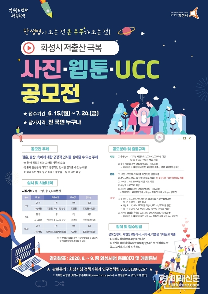저출산 극복 공모전 안내 홍보물.<사진=화성시>