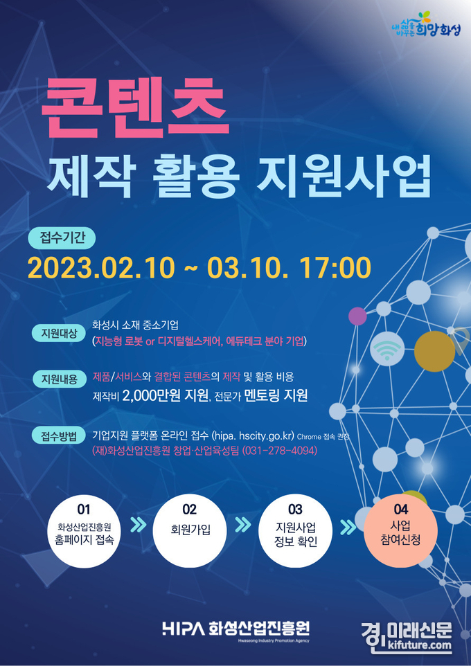 화성산업진흥원, 2023년 콘텐츠 제작 활용 지원사업 홍보물. <사진=화성산업진흥원>