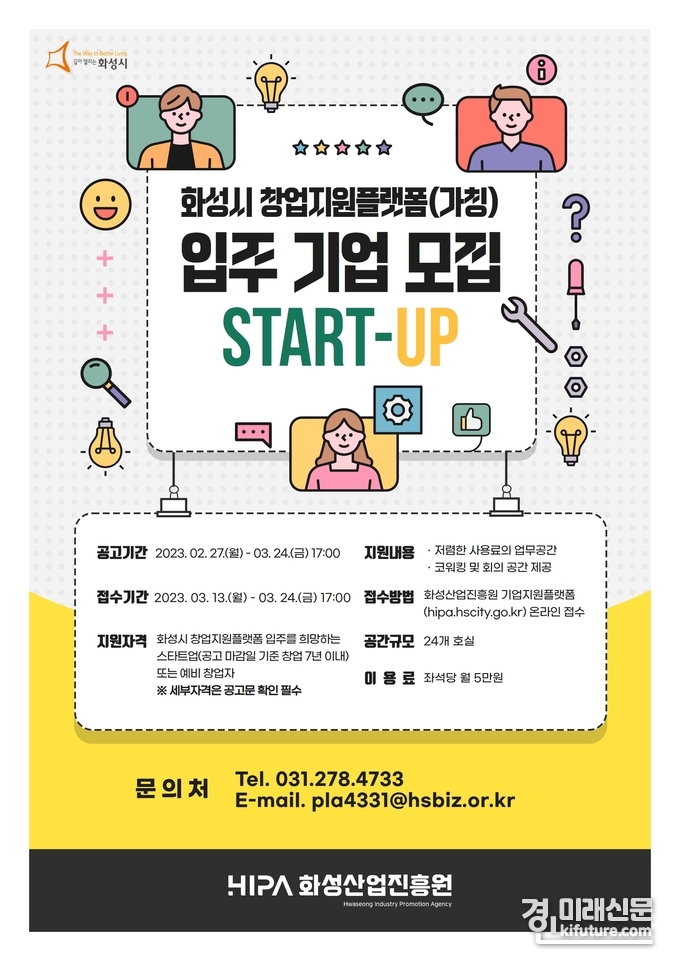 화성시 창업지원플랫폼 입주기업 모집 홍보물. <사진=화성산업진흥원>