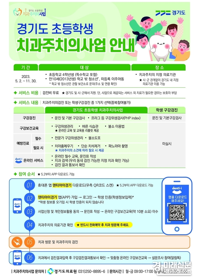 초등학생 치과주치의사업 홍보물. <사진=경기도>