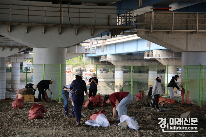 농수산진흥원 임직원들이 해양쓰레기를 수거하고 있다. <사진=농수산진흥원>