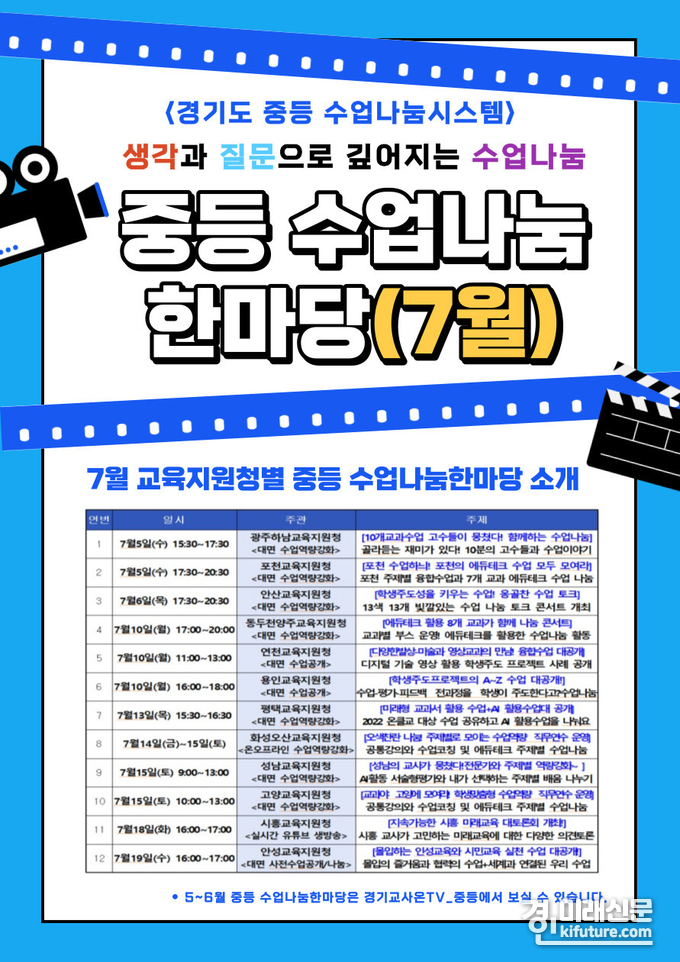교육지원청별 특색 있는 수업나눔 한마당 안내문. <사진=경기도교육청>