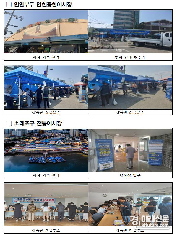 인천시가 연안부두 인천종합어시장과 소래포구 전통시장에서 수산물 소비진작 행사를 하고 있다. <사진=인천시> 