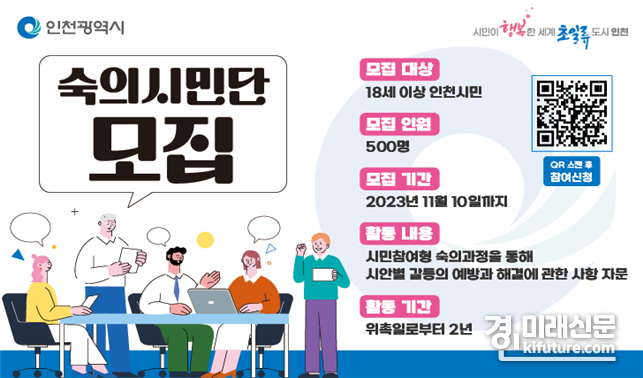 인천광역시 숙의시민단 모집 홍보물. <사진=인천시>