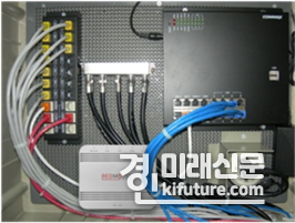 레드마우스가 개발한 세대간 망분리 장비가 설치된 모습. <사진=레드마우스> 