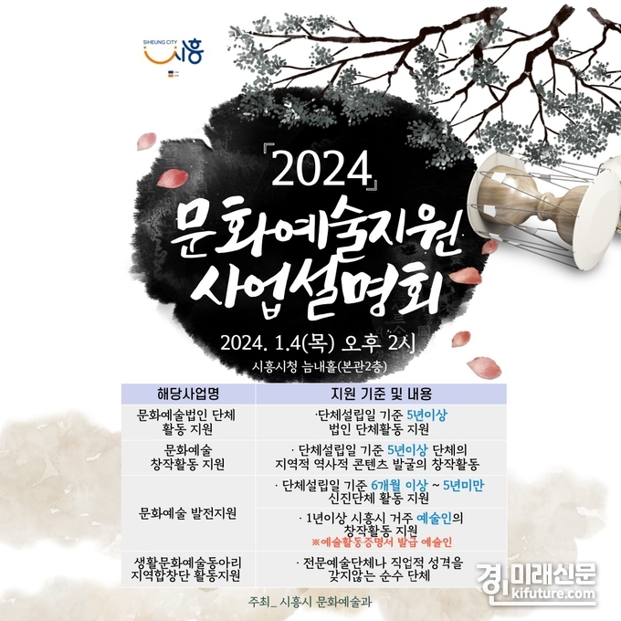 2024 시흥시 문화예술지원 공모사업 설명회 안내문. <사진=시흥시>