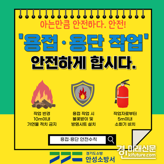 용접·용단 화재예방 홍보물. <사진=안성소방서>