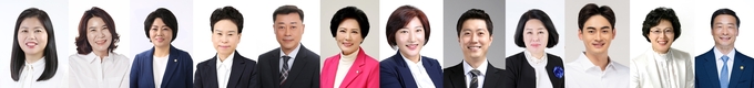 왼쪽부터 박은정 김유숙 김진숙 이지화 김재국 이진분 현옥순 최찬규 황은화 선현우 박은경 한명훈 의원. <사진=안산시의회>