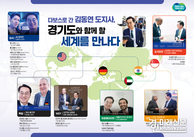 김동연 경기도지사가 '2024 세계경제포럼'에서 함께한 명단 이미지. <사진=경기도>