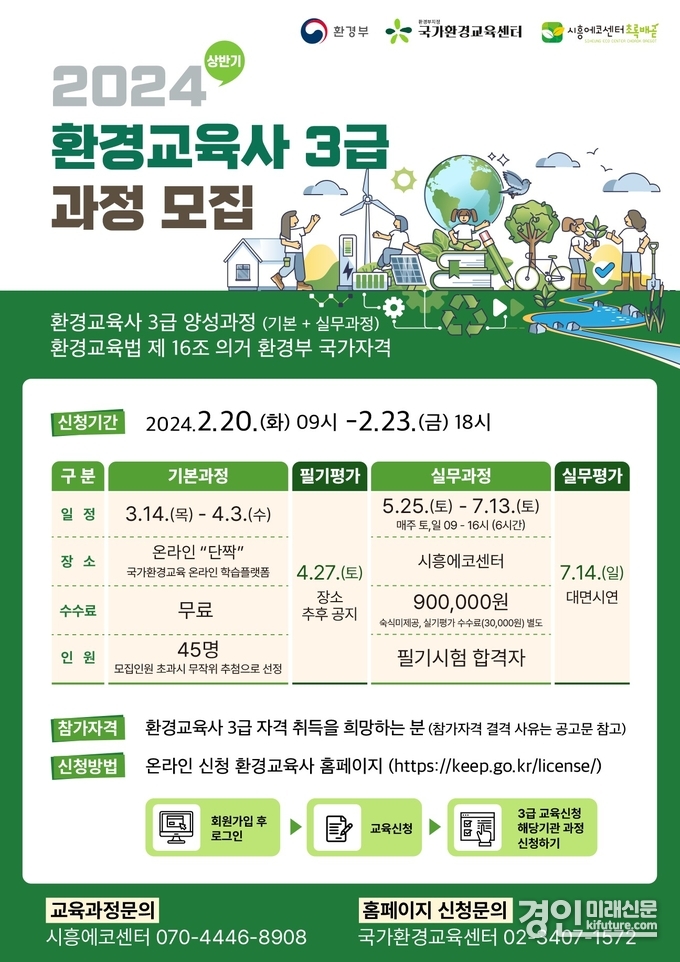 시흥에코센터 환경교육사 3급 과정 모집 안내문. <사진=시흥시>