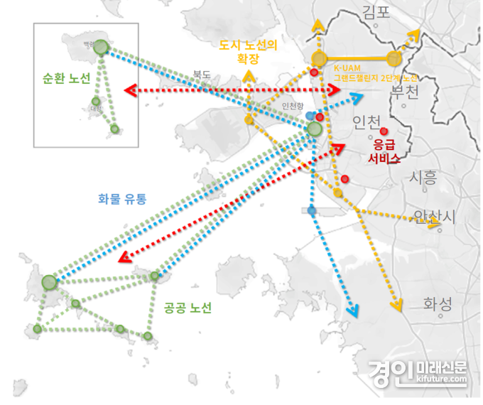 인천광역시 첨단항공 노선 개념도. <사진=인천시>
