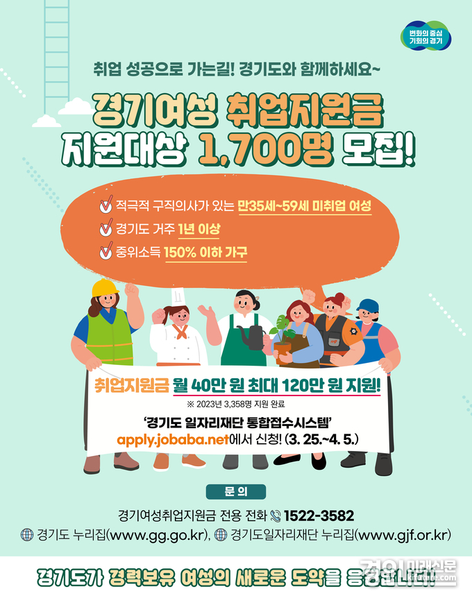 경기여성취업지원금 홍보물. <사진=경기도>