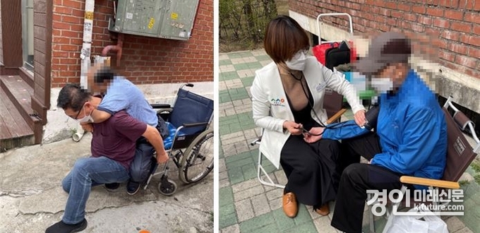 어르신들이 긴급돌봄 서비스를 이용하고 있다. <사진=인천시>