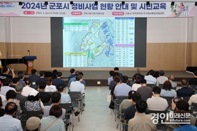 군포시가 지난 26일 정비사업안내 및 교육을 실시하고 있다. <사진=군포시>