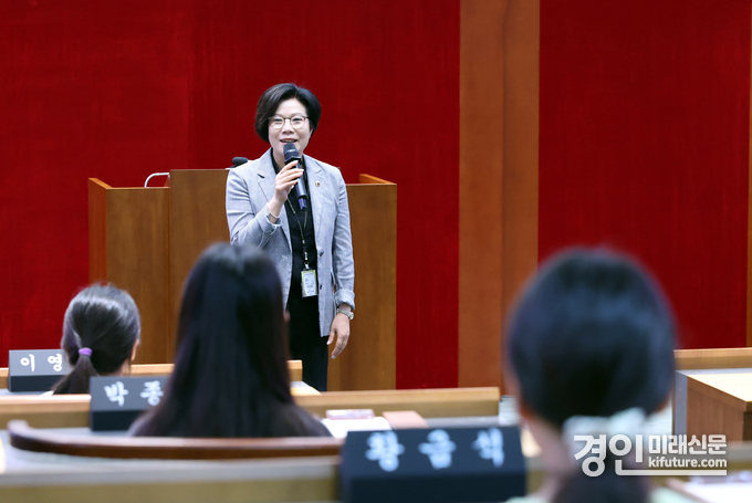박주윤 성남시의원이 인사말을 하고 있다. <사진=성남시의회>