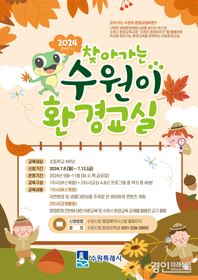 ‘찾아가는 수원이 환경교실’ 학급 모집 안내문. <사진=수원시>