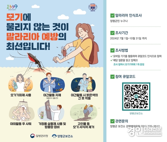 말라리아 예방 홍보물. <사진=양평군>