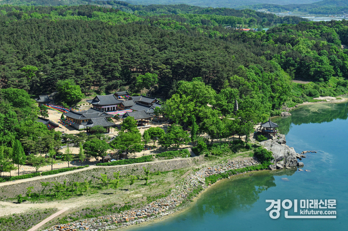 하늘에서 바라본 여주 신륵사. <사진=여주시>