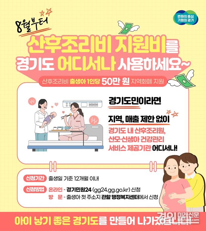 산후조리비 지원비 홍보물. <사진=경기도>