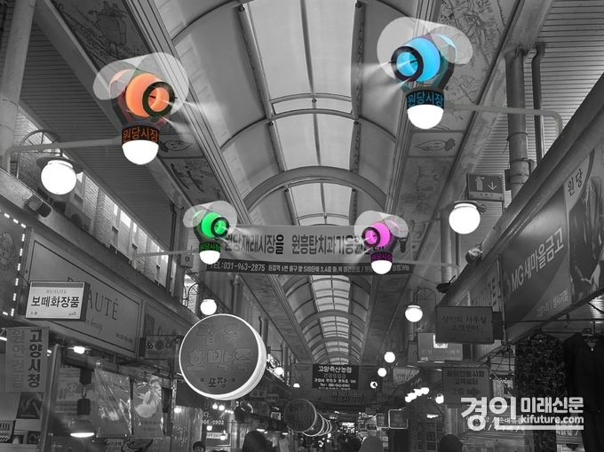 고양시, 원당 전통시장에 설치한 증발냉방장치 모습. <사진=고양시>