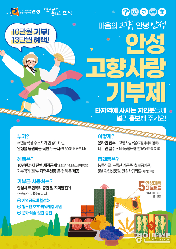 고향사랑기부제 공급업체 공모 안내문. <사진=안성시>