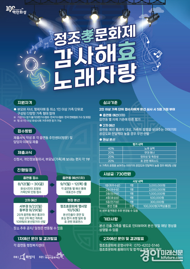 정조효문화제 '감사해효 노래자랑' 안내문. <사진=화성시문화재단>