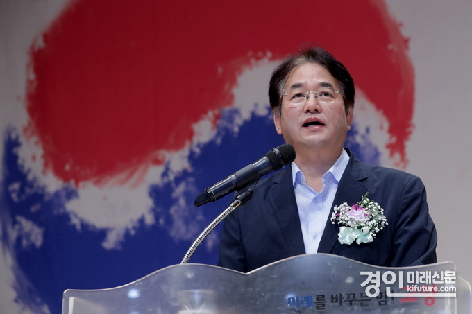 이동환 고양특례시장이 제79주년 광복절 경축식에서 경축사를 하고 있다. <사진=고양시>