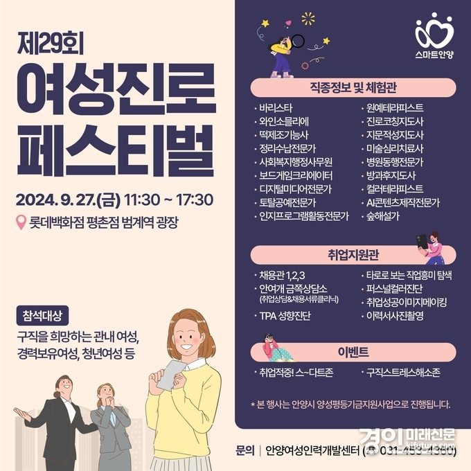 제29회 여성진로 페스티벌 홍보물. <사진=안양시>