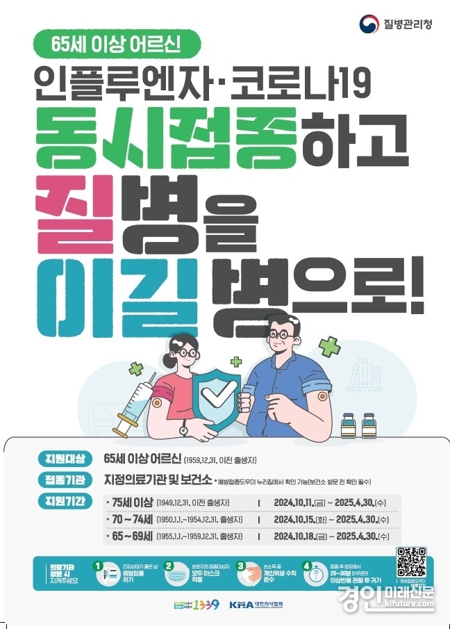 인천 남동구, ‘인플루엔자’, ‘코로나19’ 무료 예방접종 안내문. <사진=남동구>