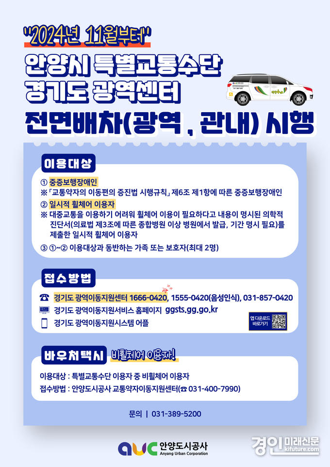 특별교통수단 전면배차 안내문. <사진=안양도시공사>
