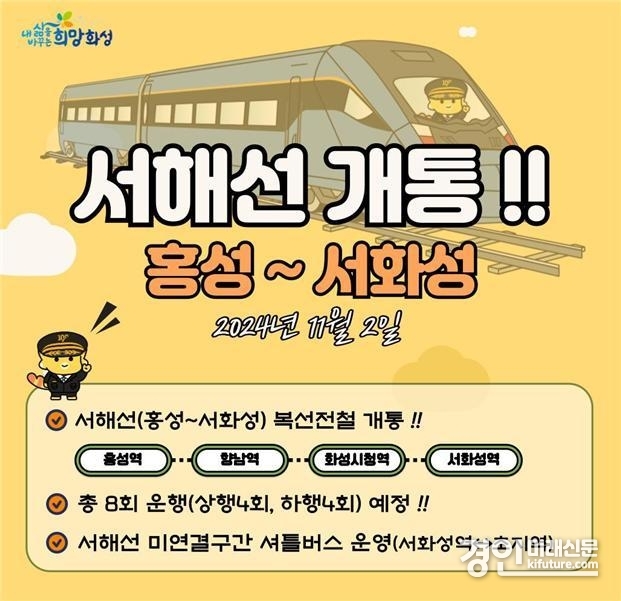 서해선 개통 안내문. <사진=화성시>