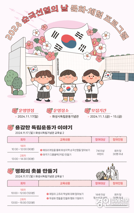 순국선열의날 프로그램 안내문. <사진=화성시>