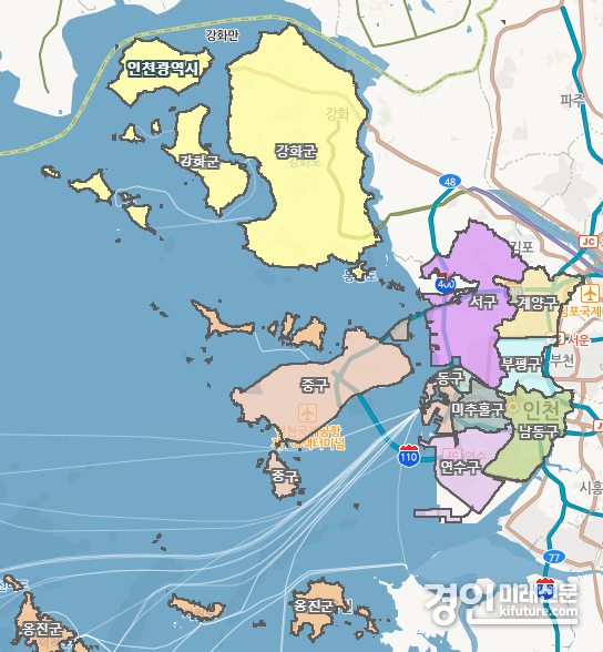 인천광역시 행정구역도. <사진=인천시>
