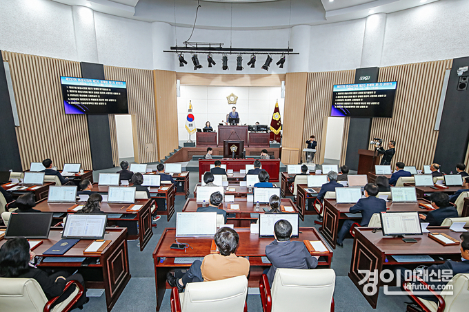 화성시의회가 제237회 제2차 정례회 제1차 본회의를 진행하고 있다. <사진=화성시의회>