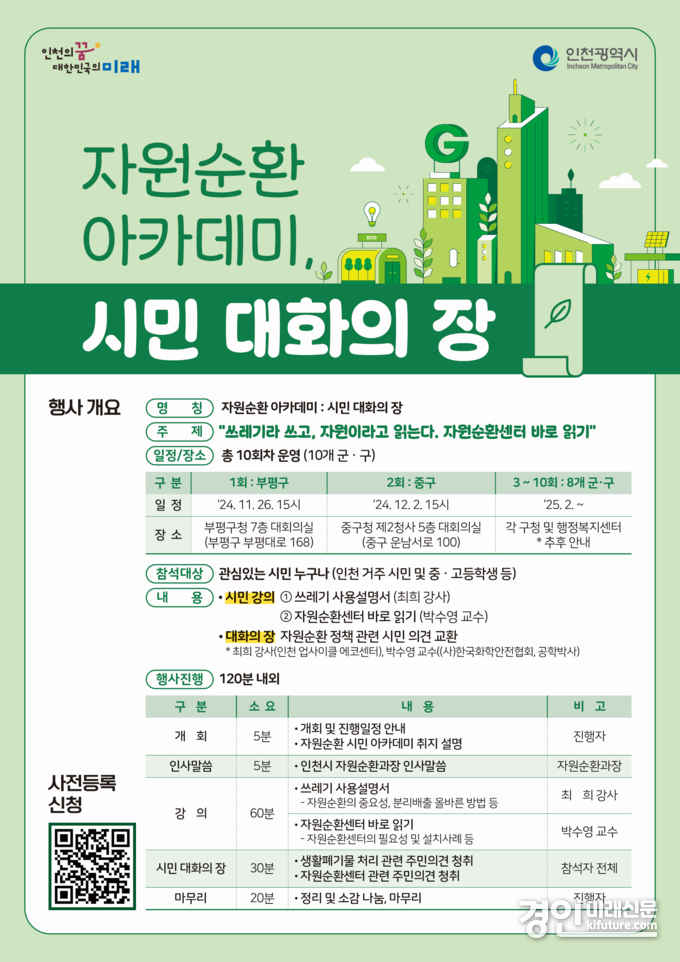 인천시 자원순환 아카데미 안내문. <사진=인천시> 