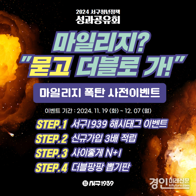 청년센터 서구1939, 마일리지 폭탄 사전이벤트 홍보물. <사진=서구>