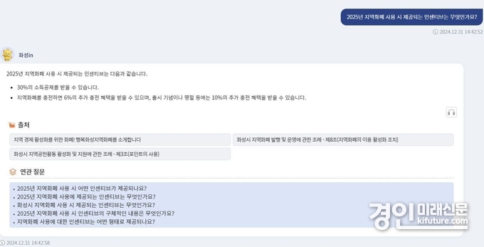 AI 민원검색서비스 화면. <사진=화성시>