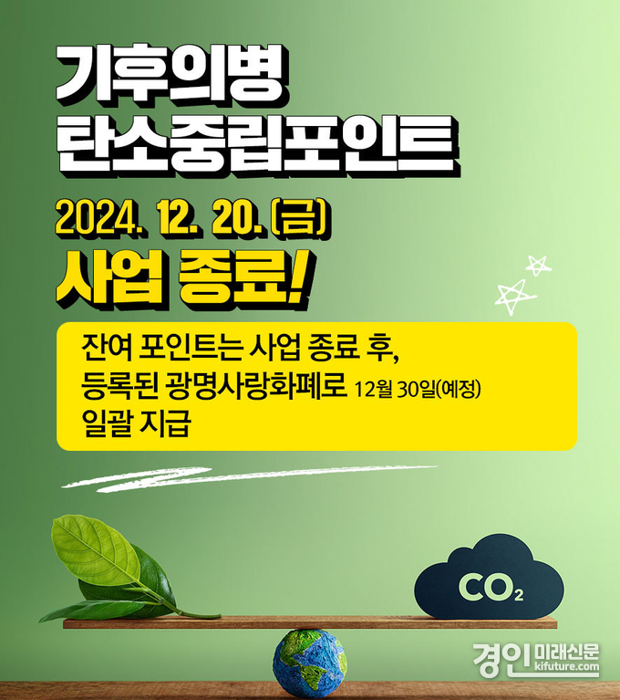 2024 기후의병 탄소중립포인트 사업종료 안내문. <사진=광명시>