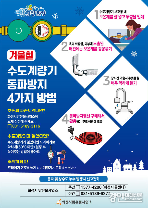 화성시 동파예방 안내문. <사진=화성시>