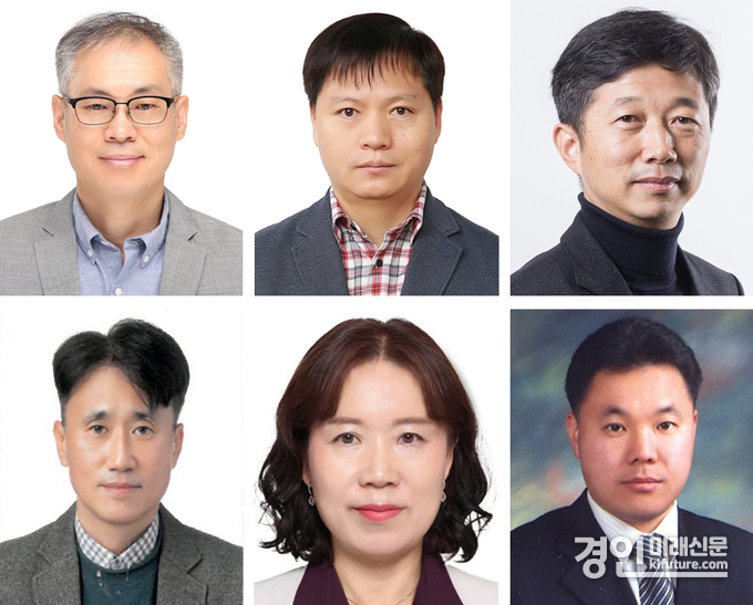 왼쪽 위부터 시계방향으로 엄계용 농업기술센터 소장, 성창열 감사담당관, 송현수 여성보육과장, 정석희 중앙도서관장, 최보현 정왕보건지소장, 한희재 홍보담담관. <사진=시흥시>