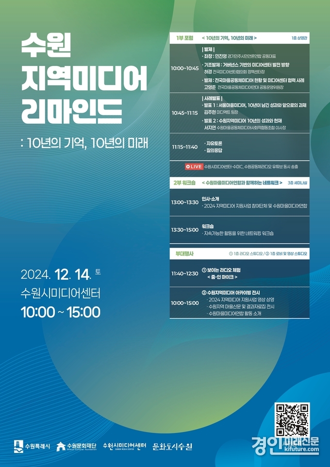 수원문화재단, ‘수원 지역미디어 리마인드 : 10년의 기억, 10년의 미래’ 홍보물. <사진=수원문화재단>
