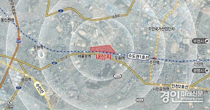 제물포역 북측 도심 공공주택 복합사업 위치도. <사진=iH>