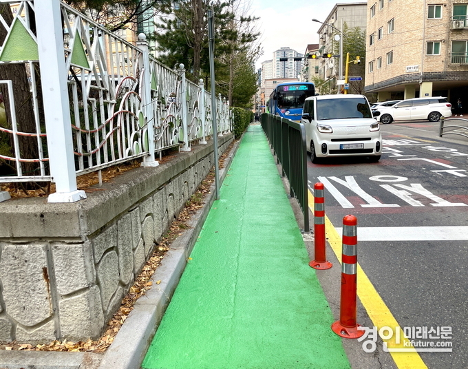 인천 남동구 서창중학교 앞 안심 통학로 조성 모습. <사진=남동구>