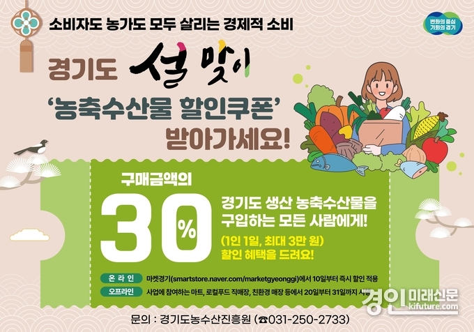 설 명절 농축수산물 할인 홍보물. <사진=경기도>
