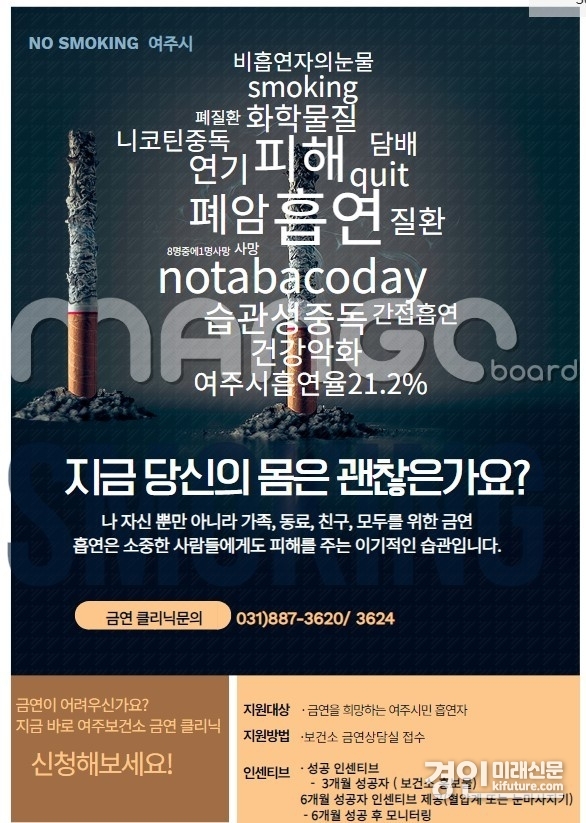 여주시, 금연 지원 홍보물. <사진=여주시>
