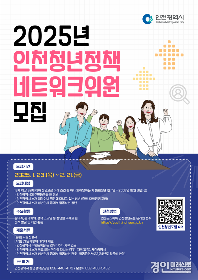 ‘2025년 인천청년정책네트워크’ 위원 모집 안내문. <사진=인천시>