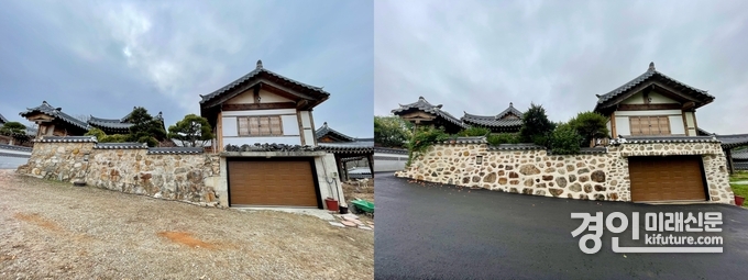 한옥 소규모 보수 전(왼쪽)·후 모습. <사진=경기도>