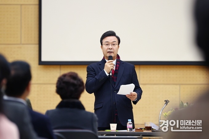 지난해 김성제 의왕시장이 시정설명회를 갖고 있다. <사진=의왕시>