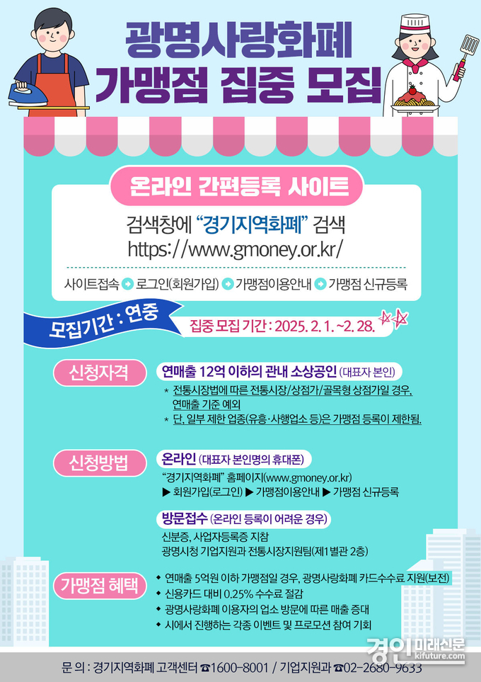 광명사랑화폐 가맹점 모집 안내문. <사진=광명시>