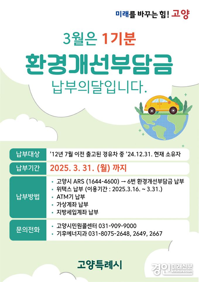 환경개선부담금 안내문. <사진=고양시>